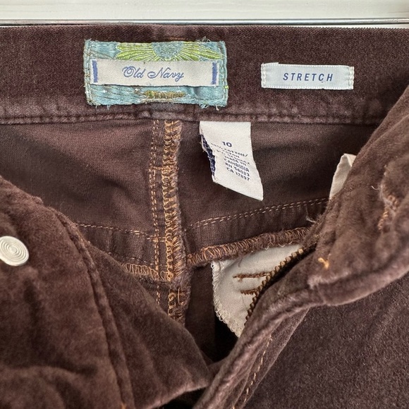 OLD NAVY ~ Women’s Brown Plush Velour Bootcut Stretch Pants size 10 - Picture 3 of 8